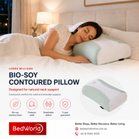 Sleep better with the Bio-Soy Contoured Pillow. Ergonomic memory foam supports your neck and shoulders, relieves pressure, promotes airflow, and enhances comfort for deeper, restorative sleep. Wake up refreshed every morning.
