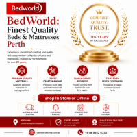 Discover premium beds and mattresses at BedWorld Perth, trusted by local families for over 20 years. Enjoy quality materials, expert craftsmanship, personalised advice, Australia-wide shipping and secure payment options.