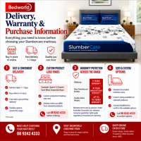Planning your SlumberCare mattress purchase? Compare delivery times, custom lead times, warranty coverage, standard and custom sizing, plus in-store and online buying options at BedWorld Osborne Park. T&Cs apply.