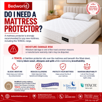Protect your mattress from moisture, spills and allergens with a breathable TENCEL or bamboo mattress protector. BedWorld offers options from Protect-A-Bed and In Your Dreams to help keep your mattress cleaner, drier and protected for longer.