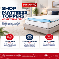 Find the right mattress topper for your sleep setup at Bedworld Perth. Explore cooling, plush and comfort options designed to refresh your mattress. Compare selected toppers in-store at Osborne Park or shop online for convenient ordering.