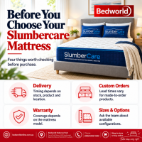 Shopping for a SlumberCare mattress in Perth? Before you buy, check delivery timing, custom-order lead times, warranty coverage, and available sizes. Visit Bedworld Osborne Park for practical guidance and mattress options.